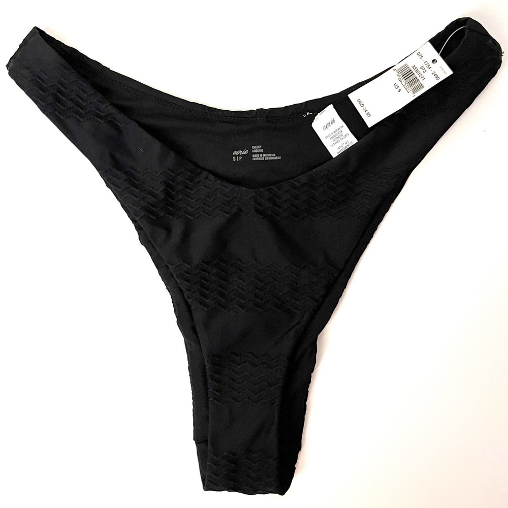 Aerie Cheeky Black Bikini Bottoms NWT